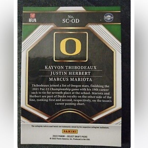 2022 Select Draft Picks Select Company Silver Prizm SC-OD Kayvon Herbert Mariota - Picture 2 of 4